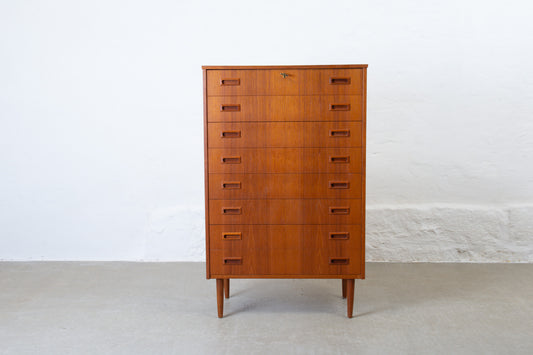 1960s teak chest of eight drawers