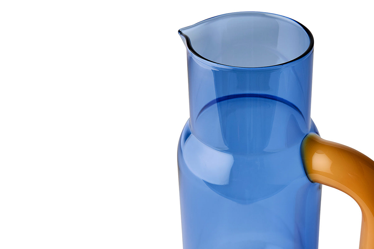 Two-tone glass pitcher by Studio About - Blue/Milky Amber