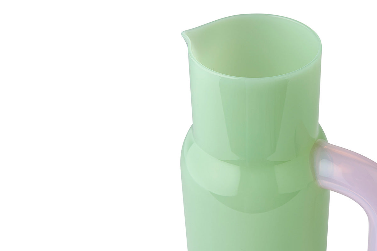 Two-tone glass pitcher by Studio About - Milky Jade/Milky Rose
