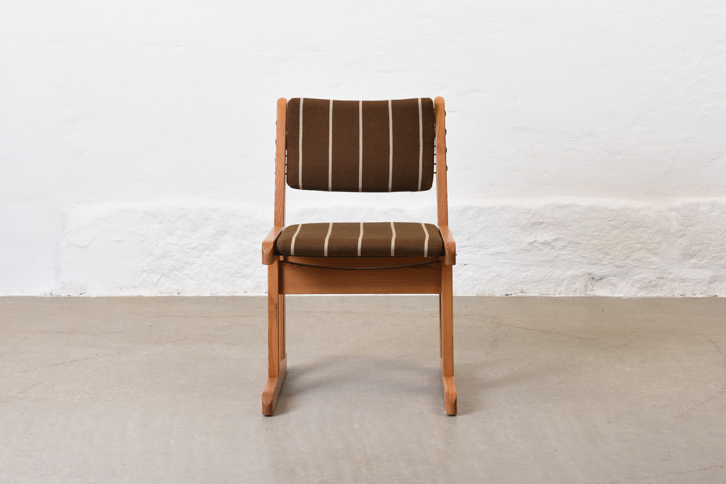 1970s Danish pine + cord dining chair