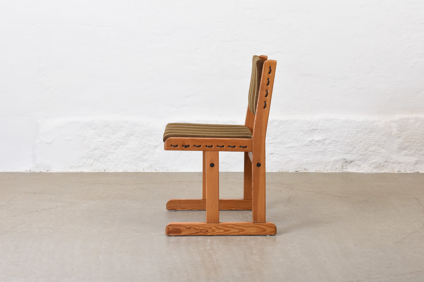 1970s Danish pine + cord dining chair