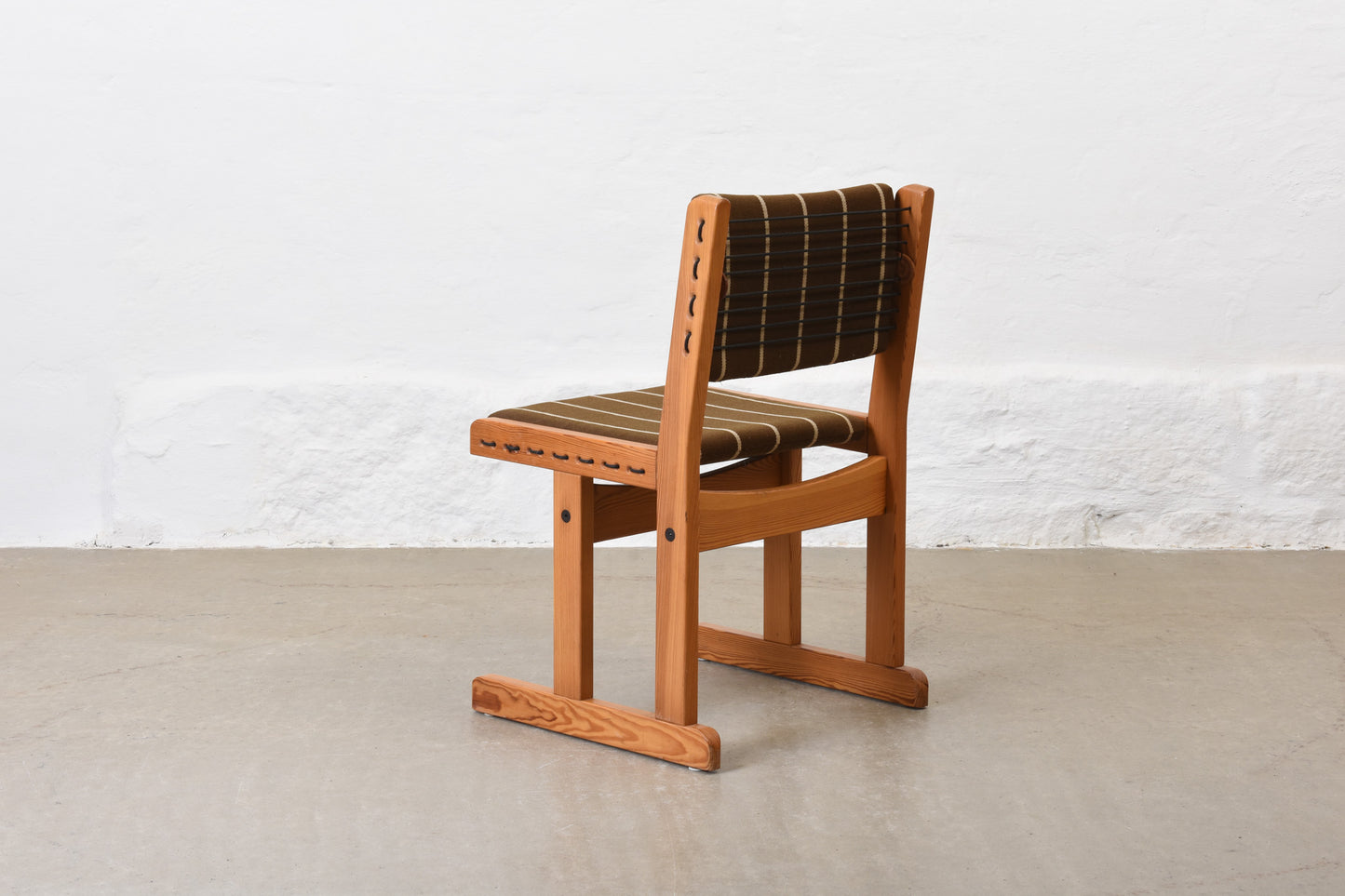 1970s Danish pine + cord dining chair
