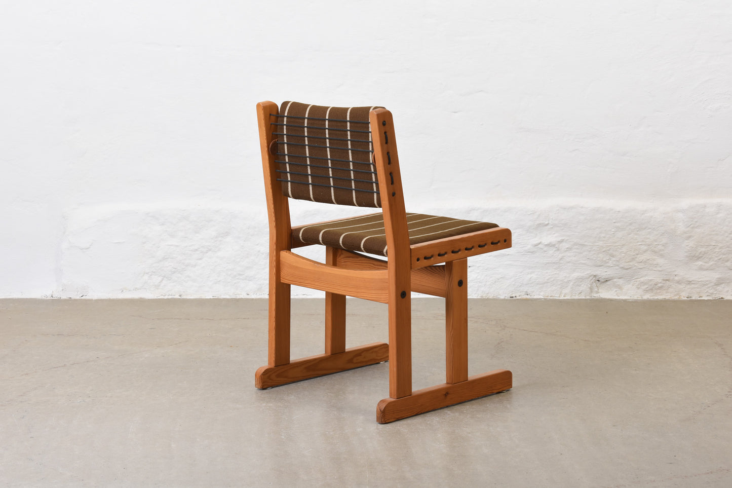 1970s Danish pine + cord dining chair