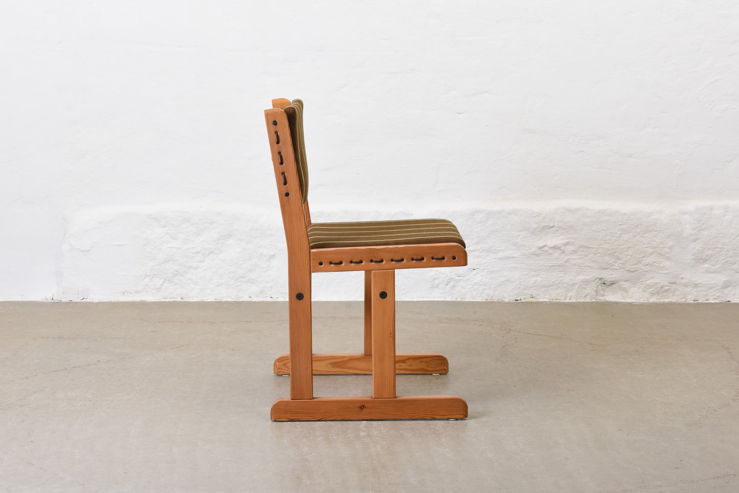 1970s Danish pine + cord dining chair