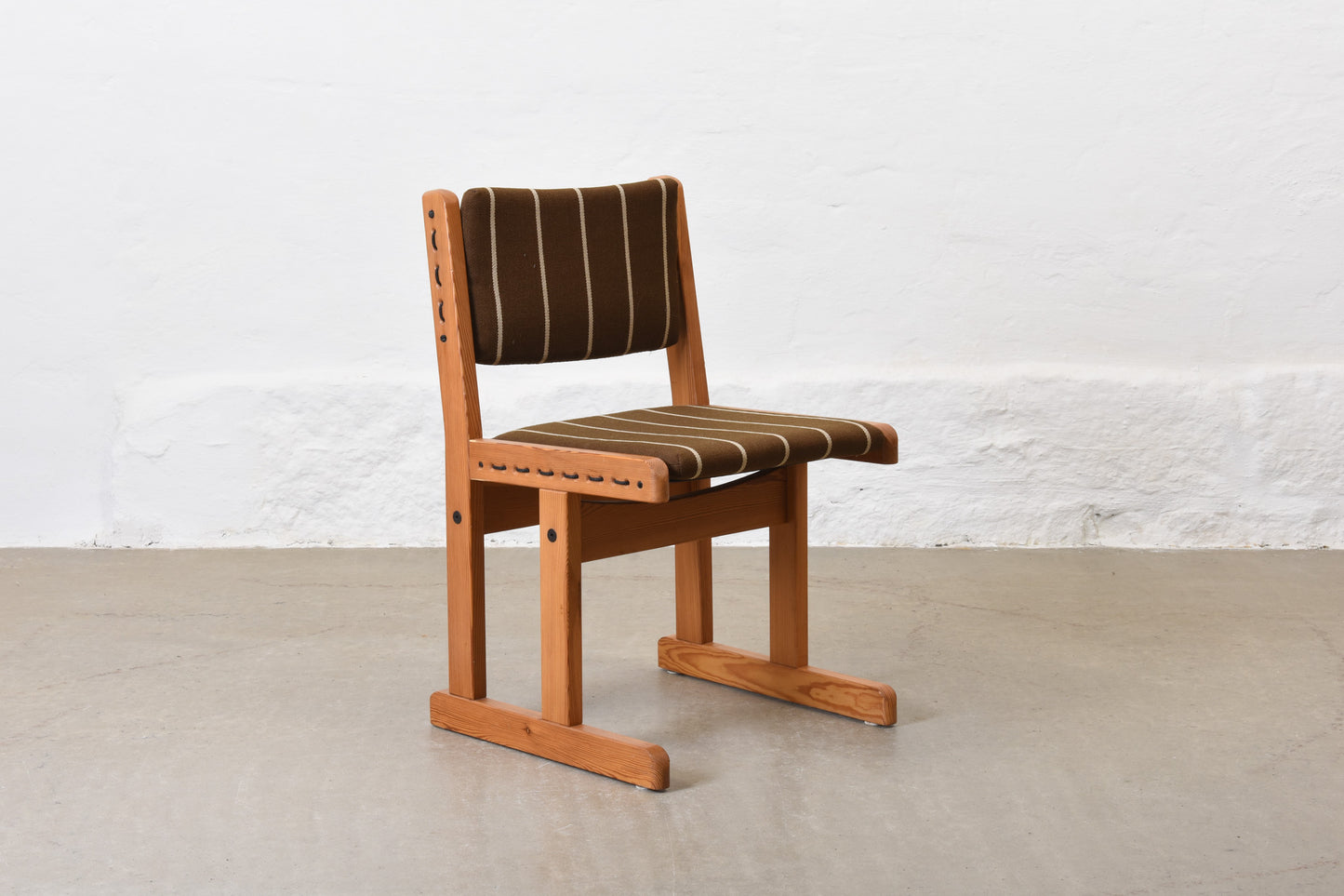 1970s Danish pine + cord dining chair