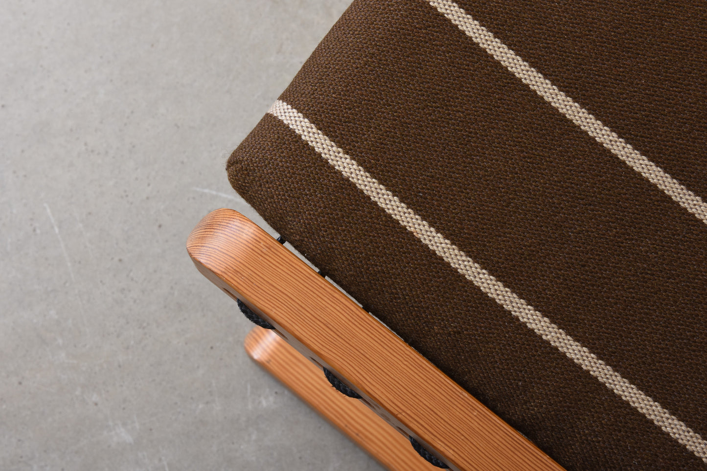 1970s Danish pine + cord dining chair