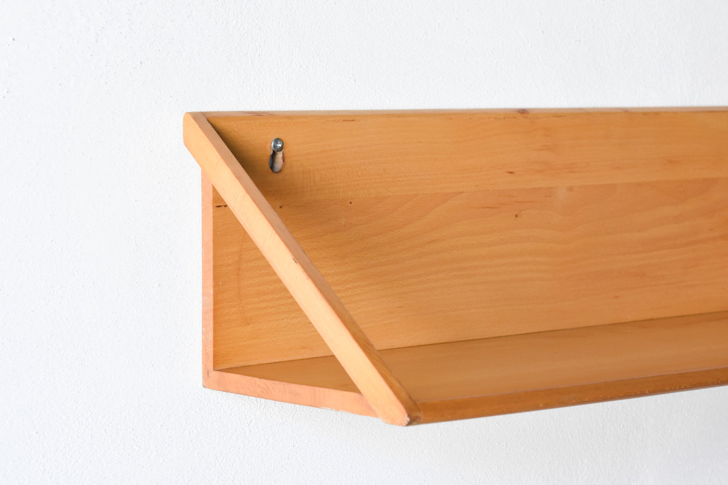 Three available: 1950s floating beech shelf