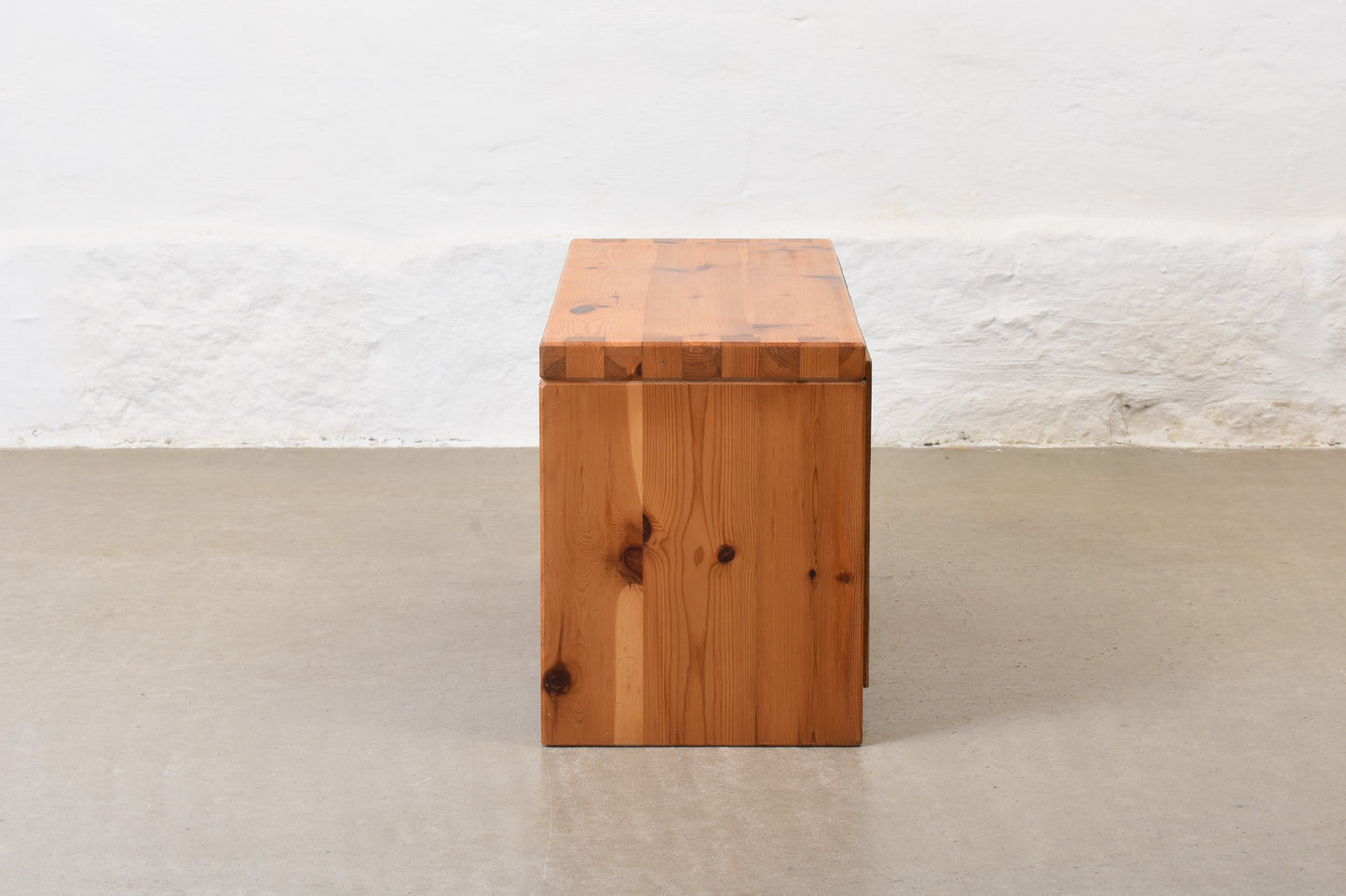 1970s pine media bench by Aksel Kjersgaard