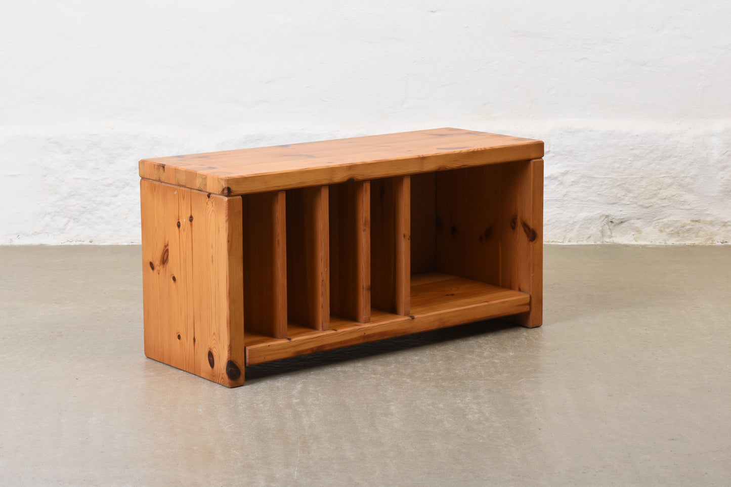 1970s pine media bench by Aksel Kjersgaard