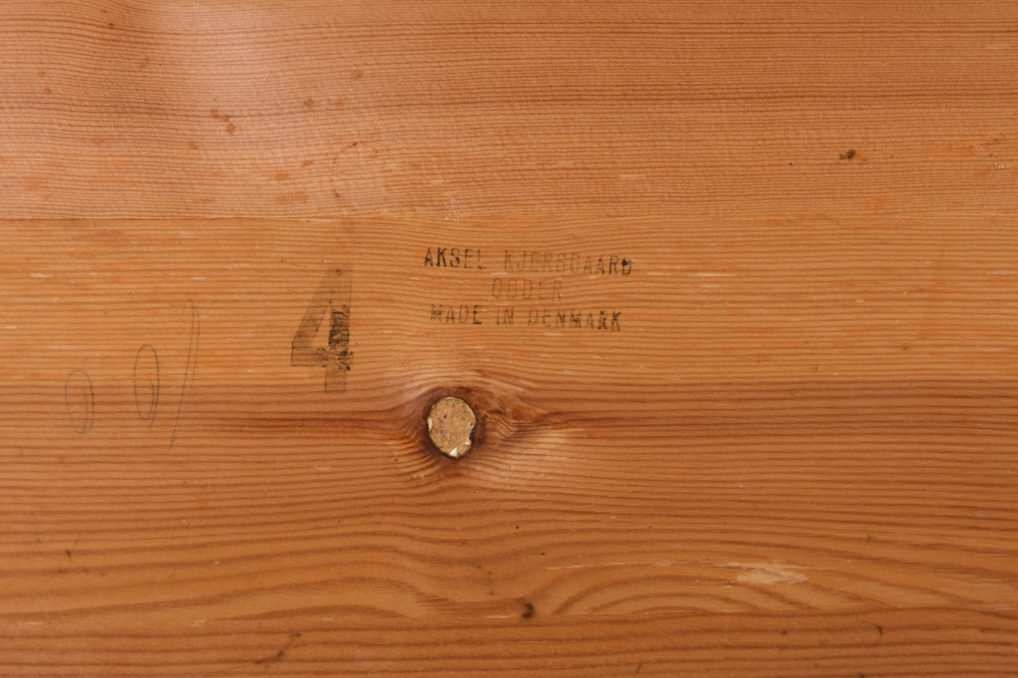 1970s pine media bench by Aksel Kjersgaard