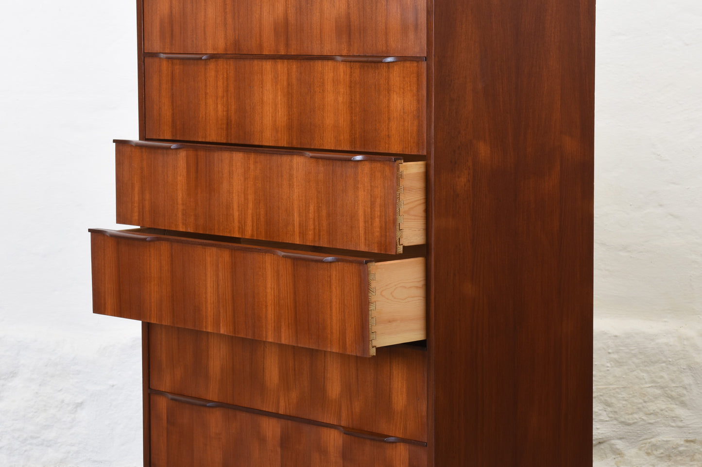 1960s teak chest with lipped handles - 121H cm