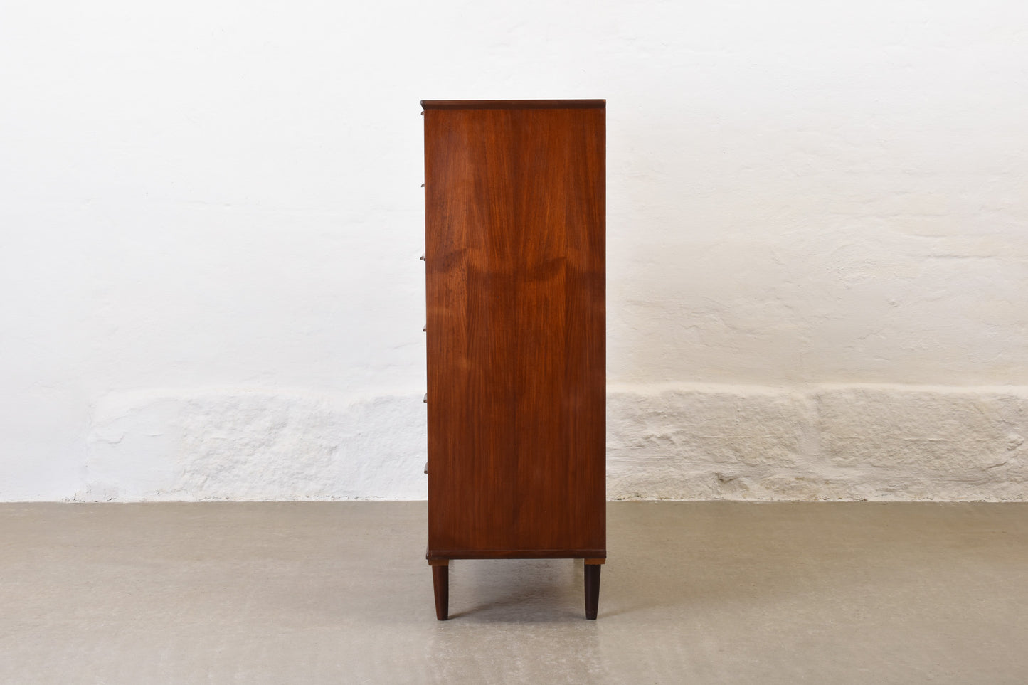 1960s teak chest with lipped handles - 121H cm