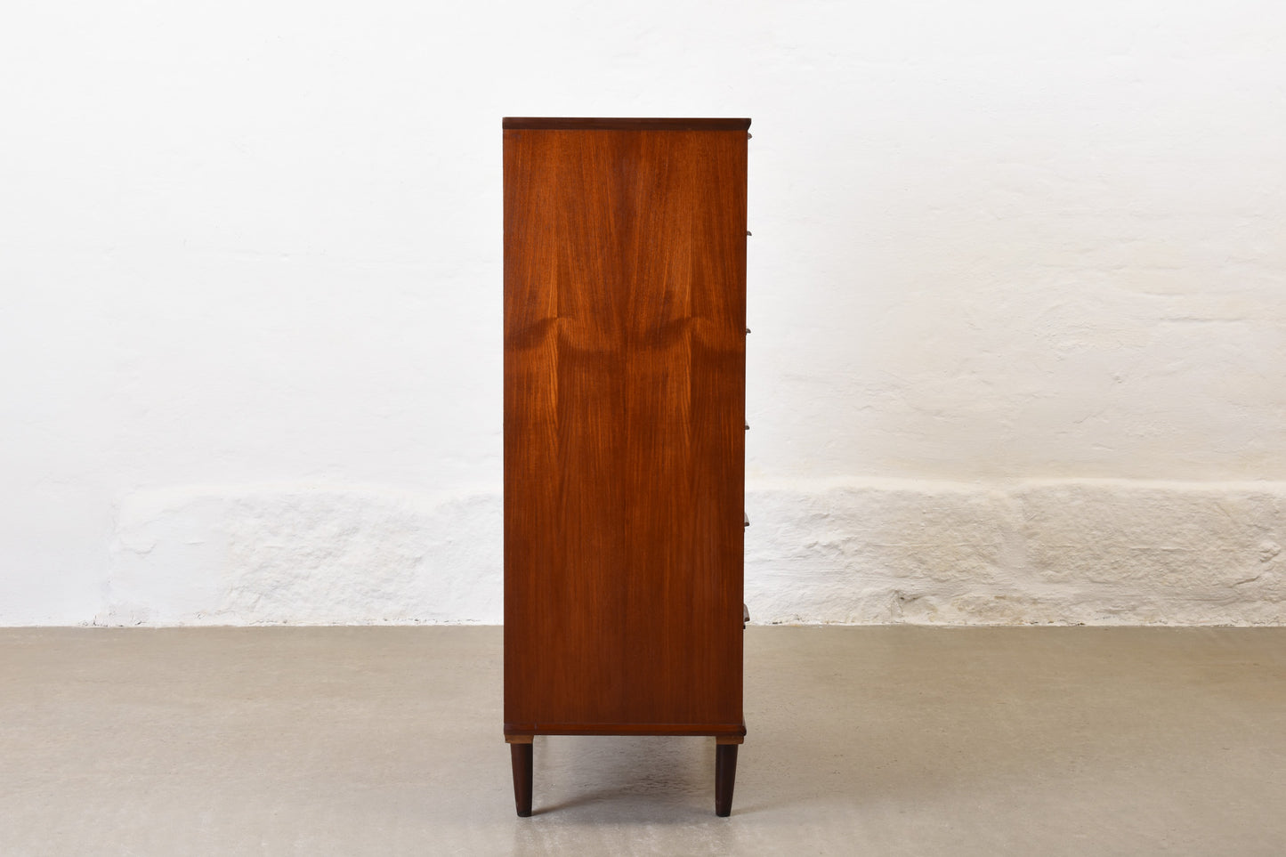 1960s teak chest with lipped handles - 121H cm