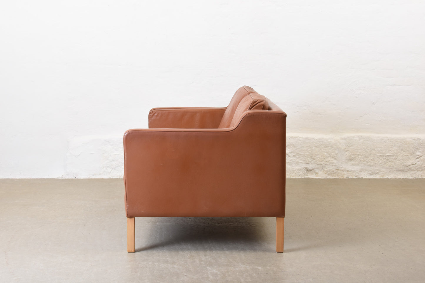 1980s two seat leather sofa by Stouby