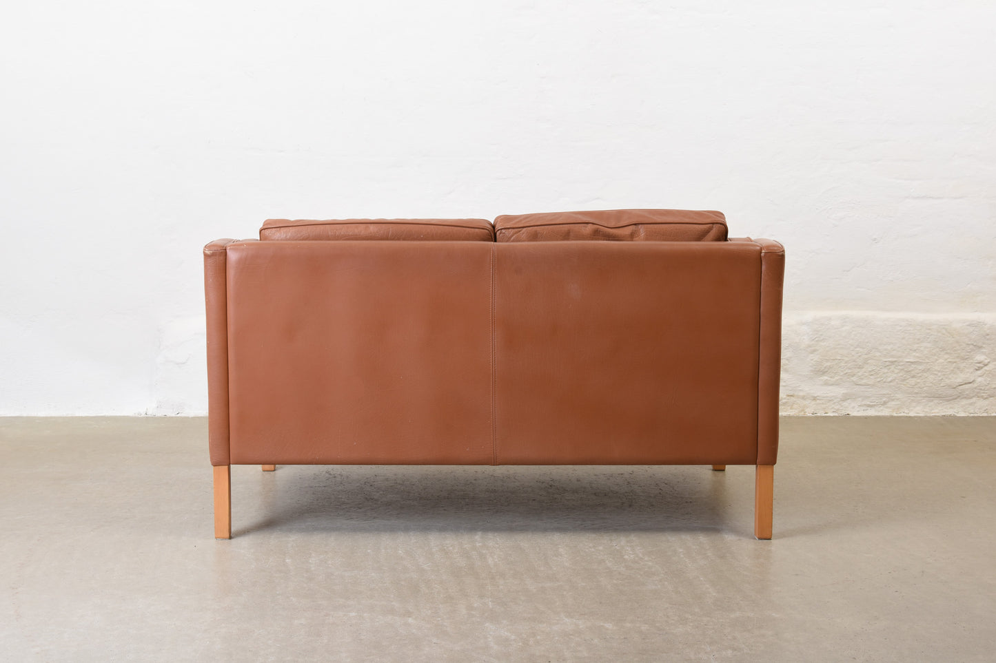 1980s two seat leather sofa by Stouby