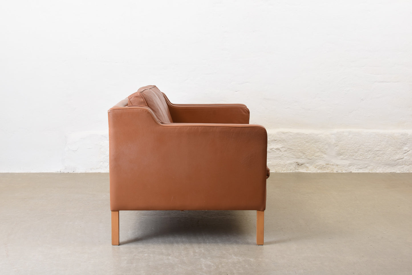 1980s two seat leather sofa by Stouby