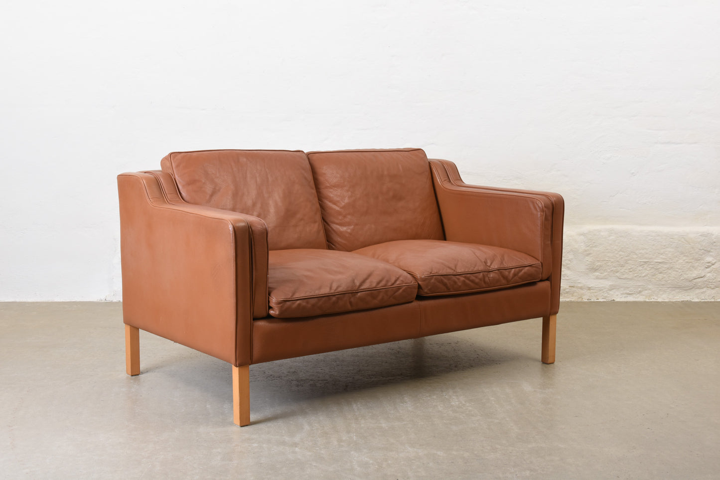 1980s two seat leather sofa by Stouby