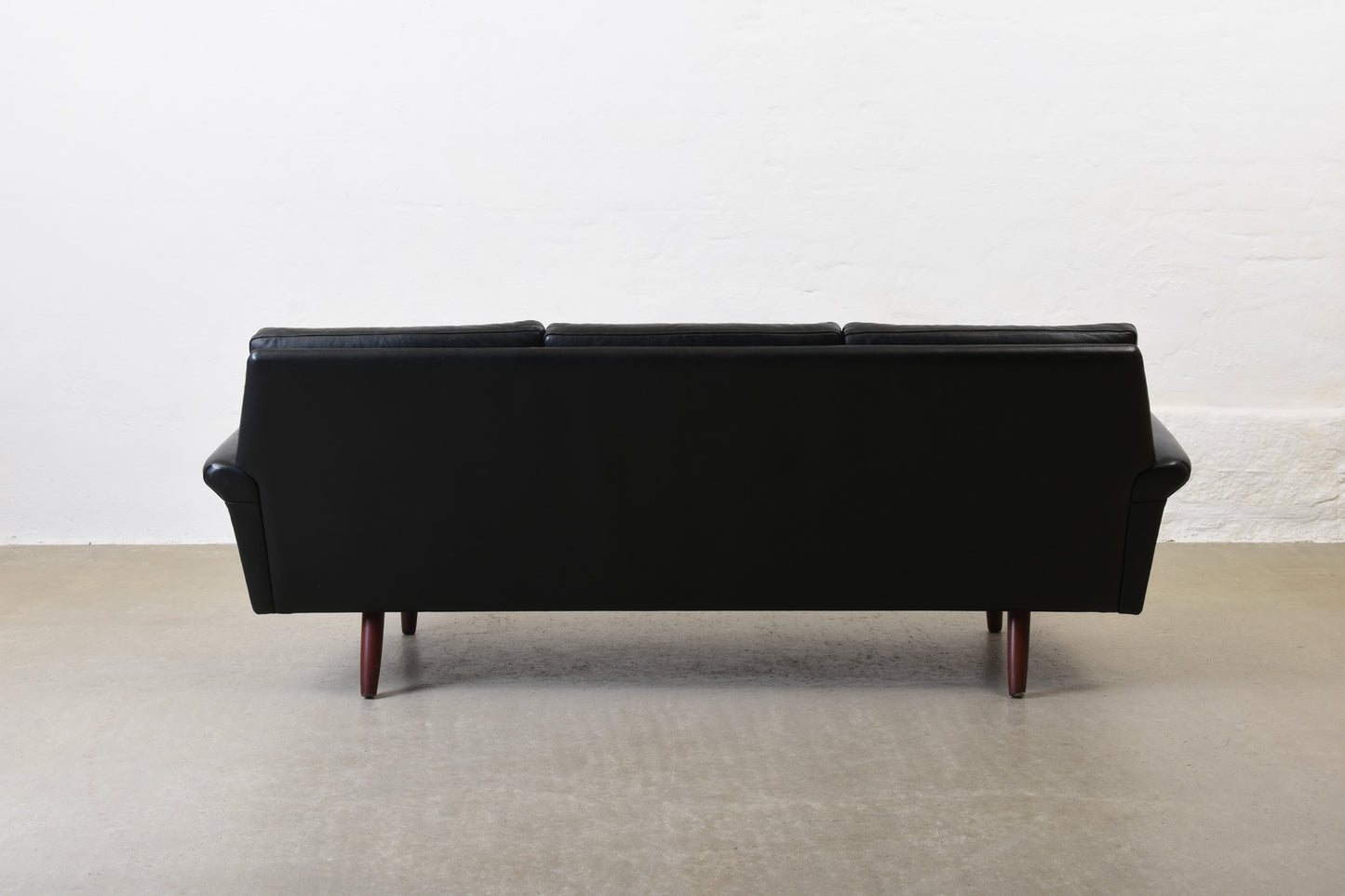 1960s three seater in black leather