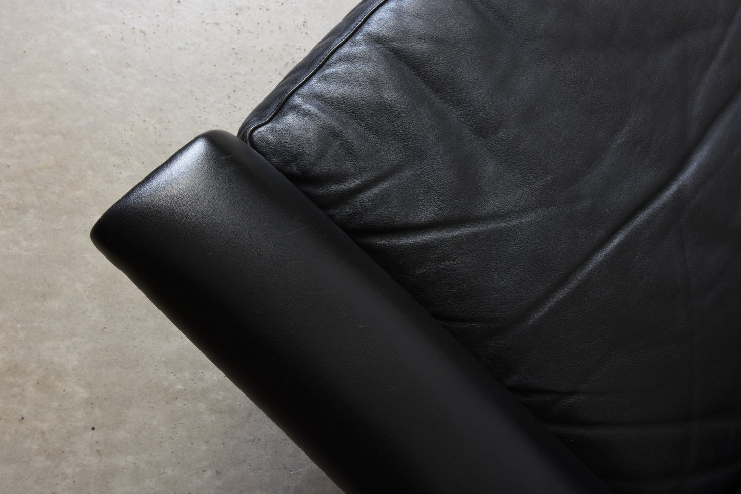 1960s three seater in black leather