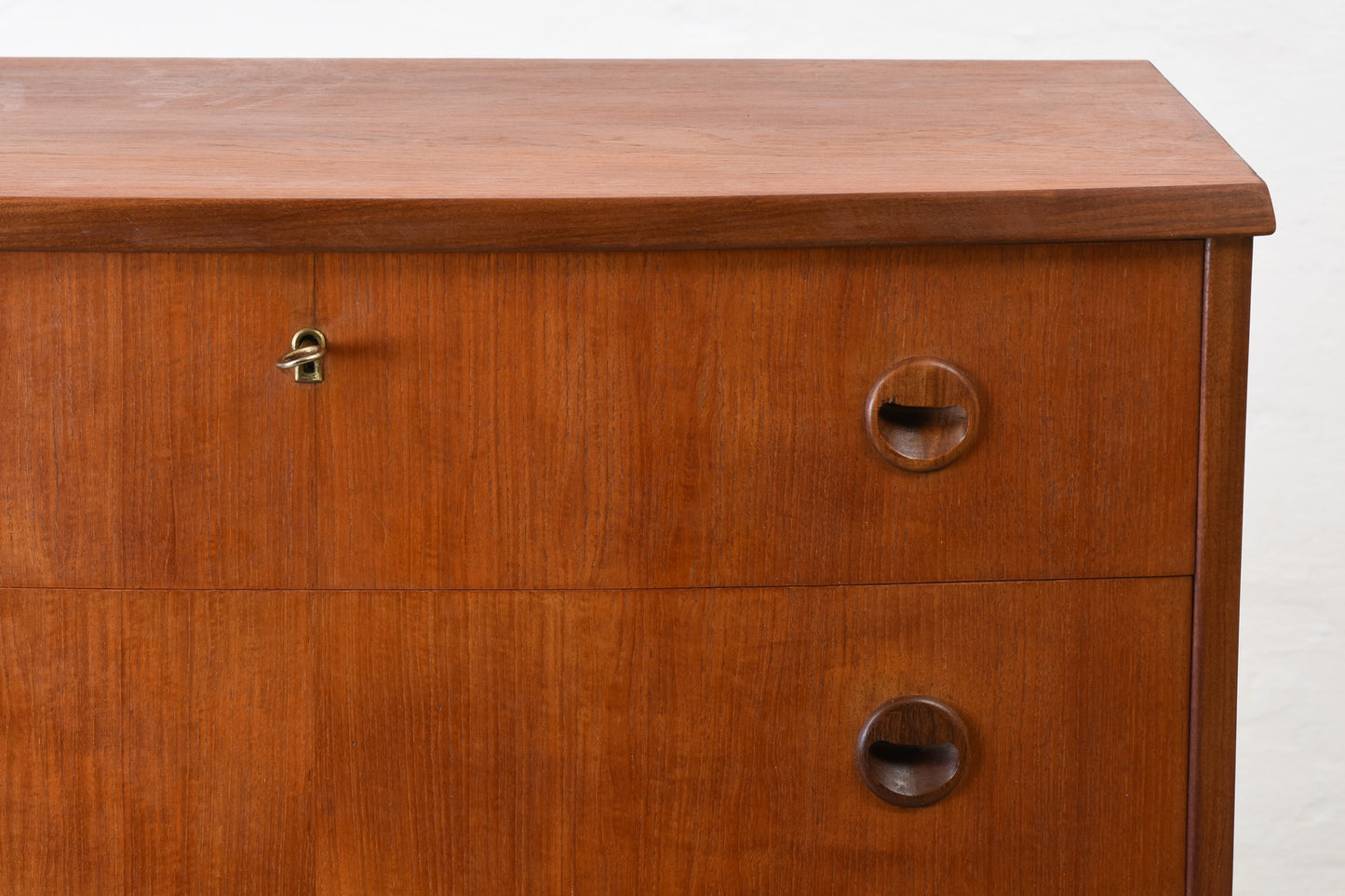 1960s bow-fronted chest in teak