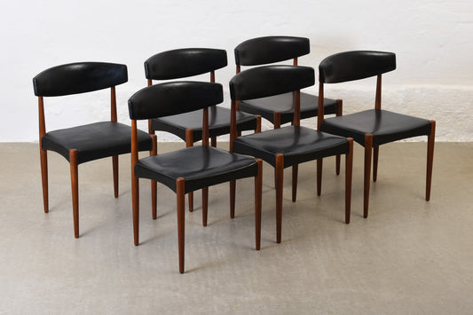 Save up to £210: Set of six teak + vinyl dining chairs