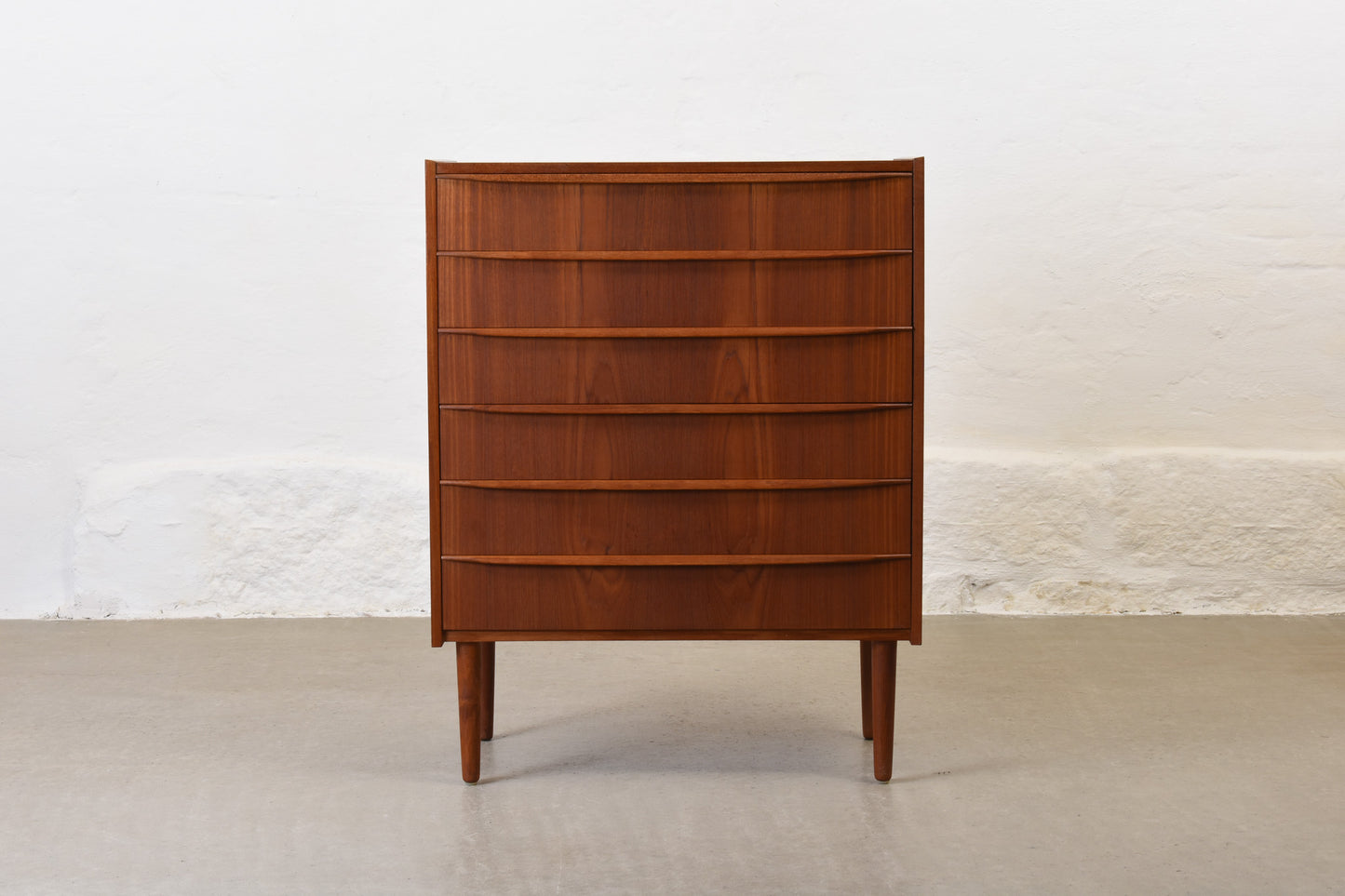 1960s teak chest with lipped handles