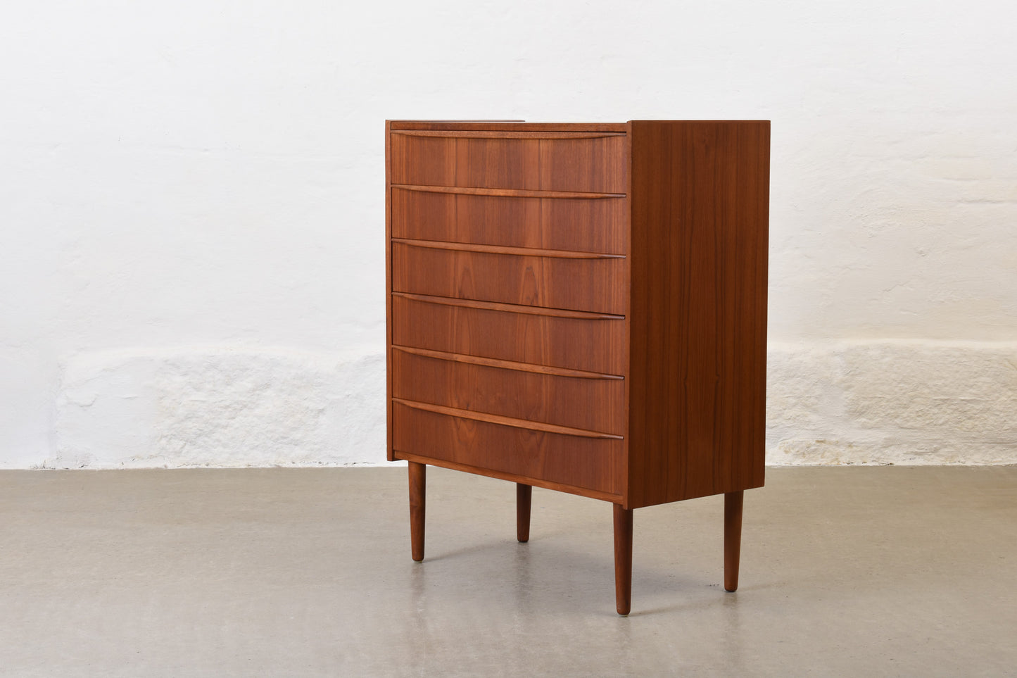 1960s teak chest with lipped handles