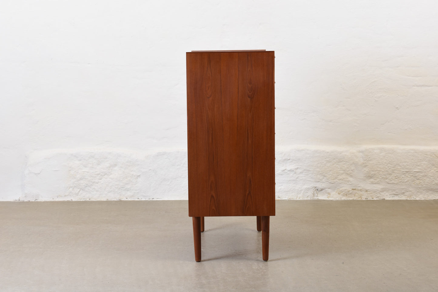 1960s teak chest with lipped handles