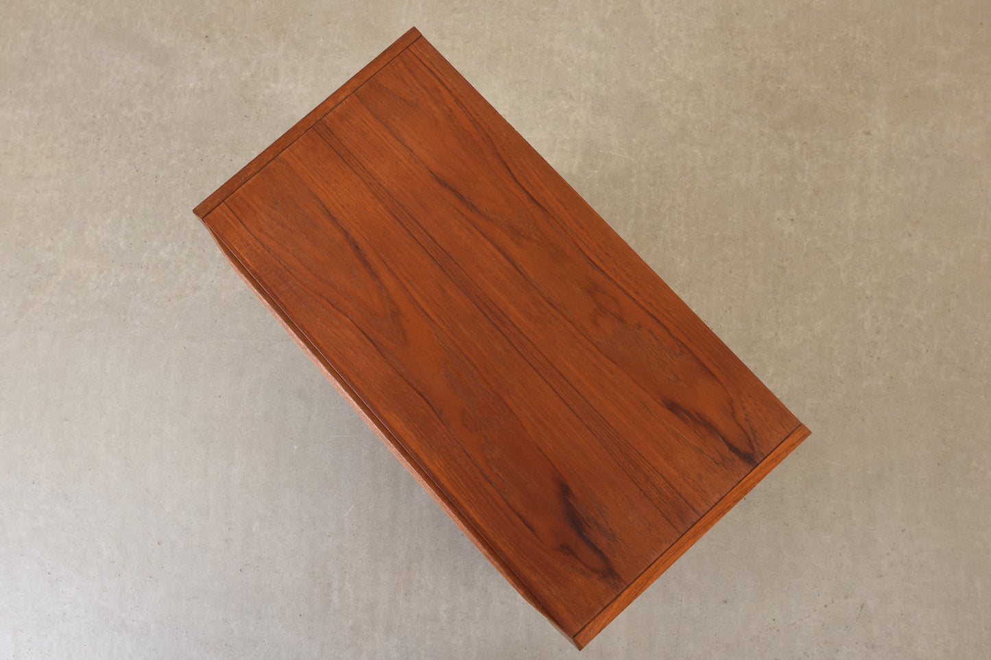 1960s teak chest with lipped handles