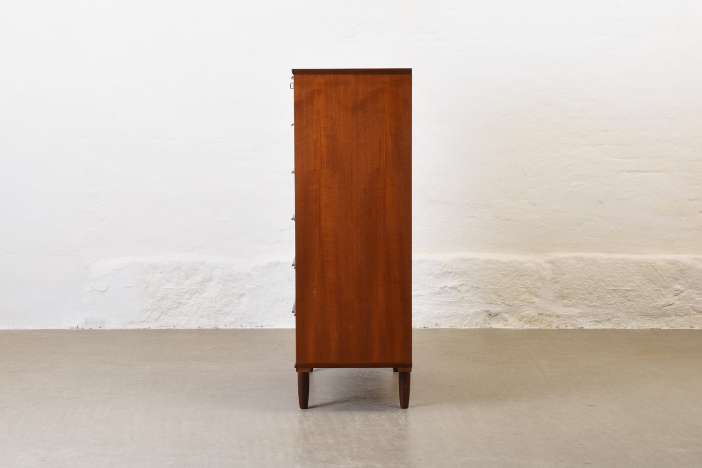 1960s large teak chest with lipped handles no. 1