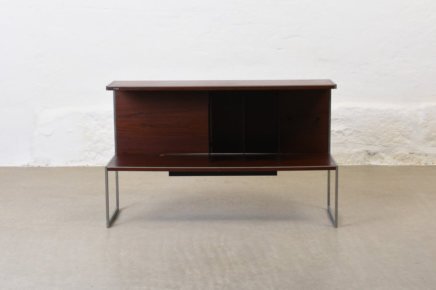 1980s rosewood + metal hi-fi stand by Bang & Olufsen
