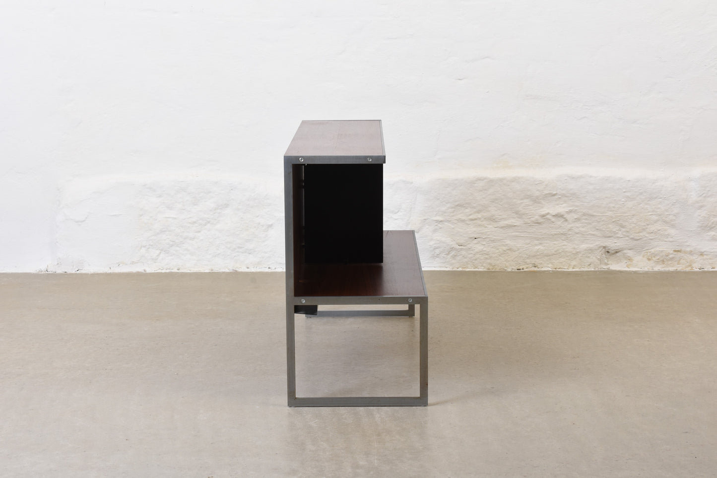 1980s rosewood + metal hi-fi stand by Bang & Olufsen