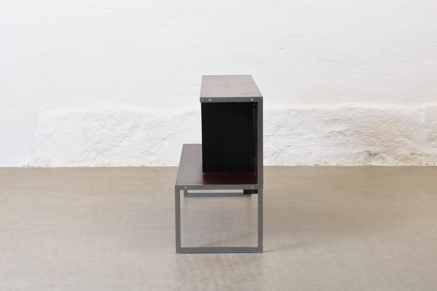 1980s rosewood + metal hi-fi stand by Bang & Olufsen