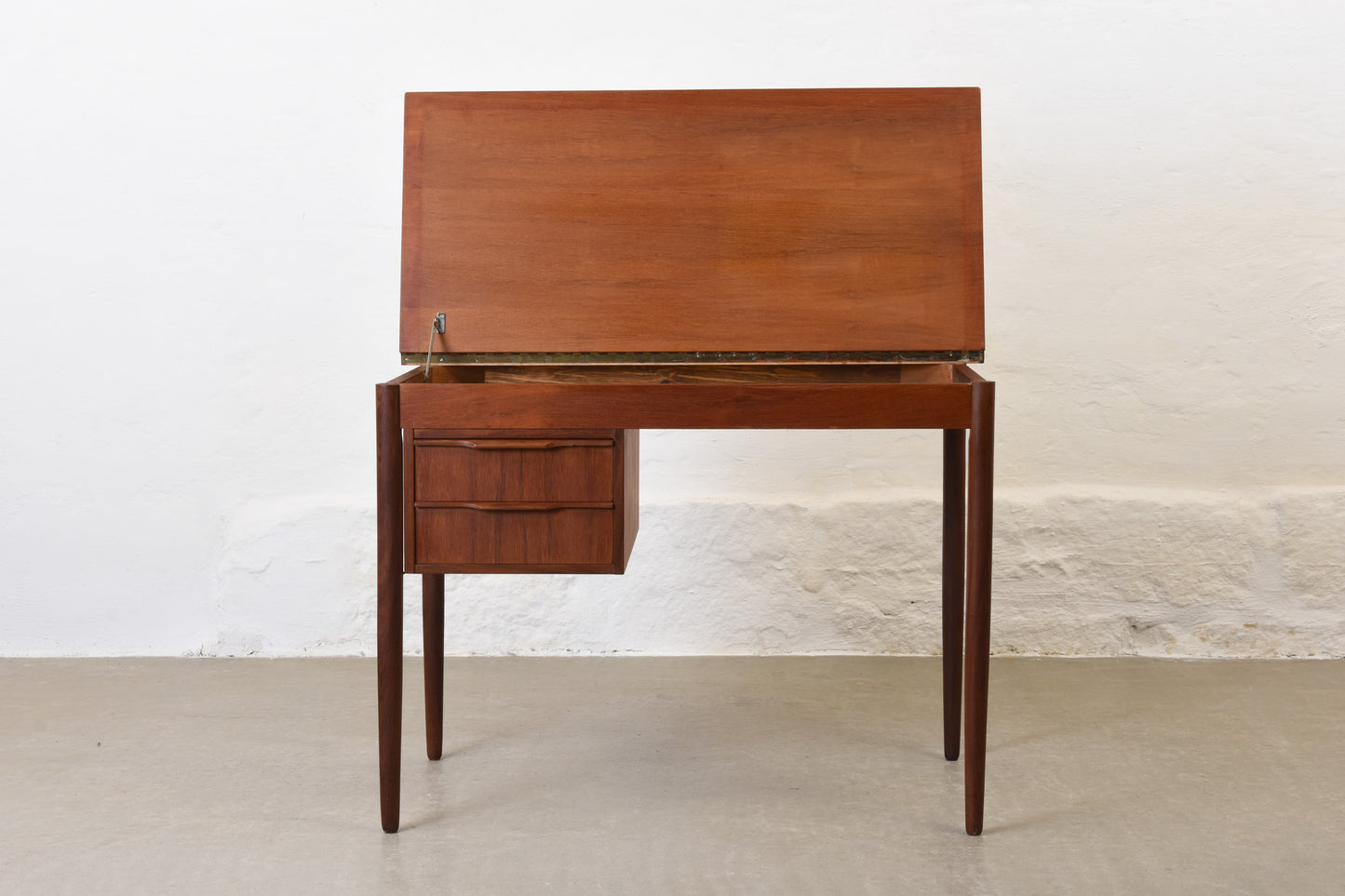 1960s single pedestal teak desk
