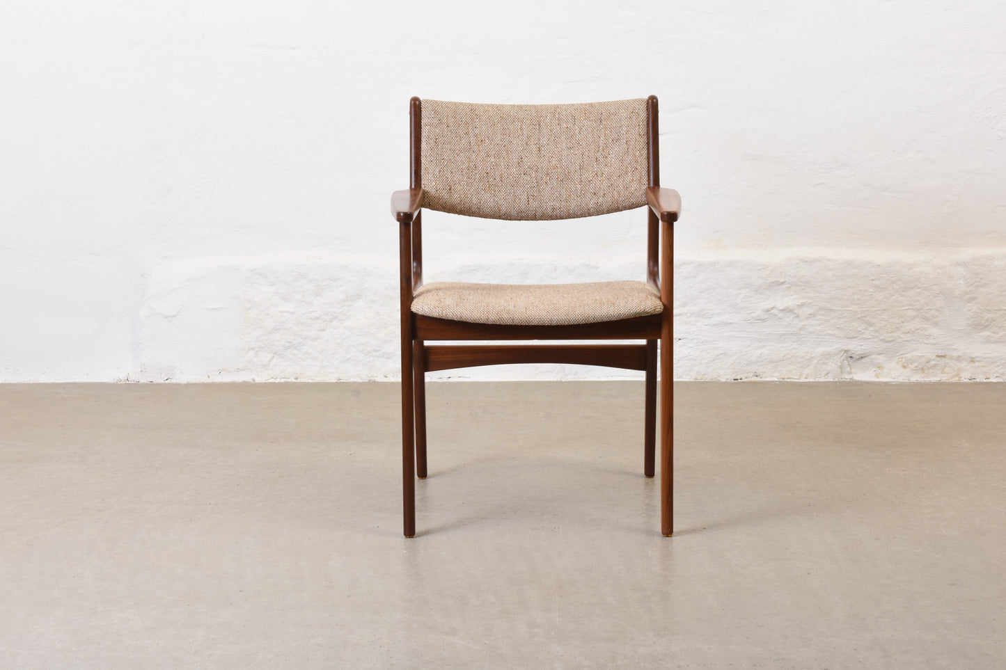 1960s mahogany + wool armchair