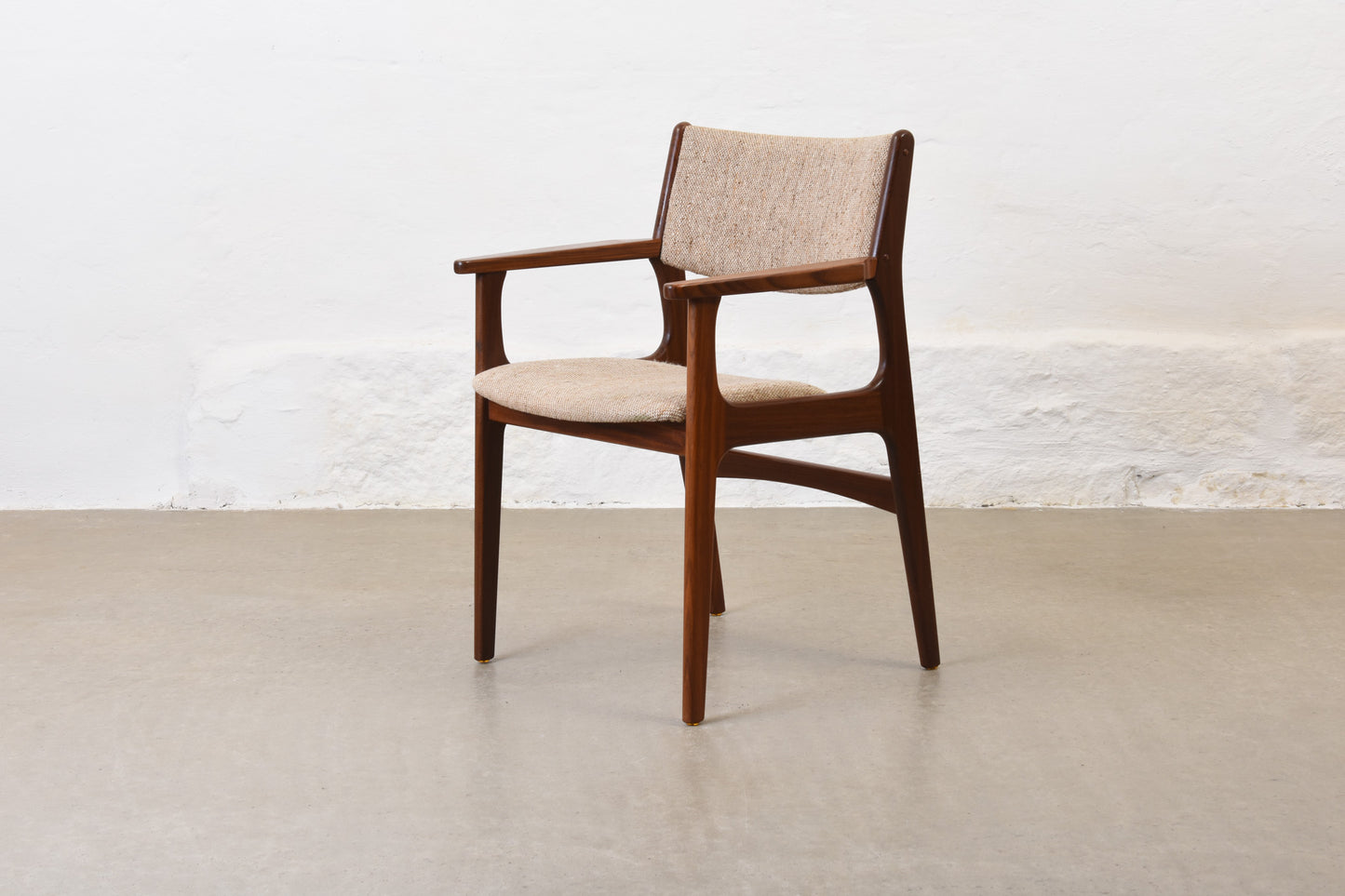 1960s mahogany + wool armchair
