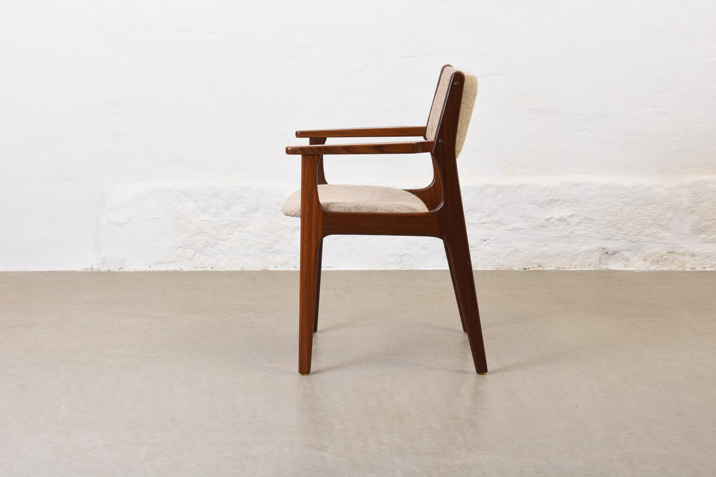 1960s mahogany + wool armchair
