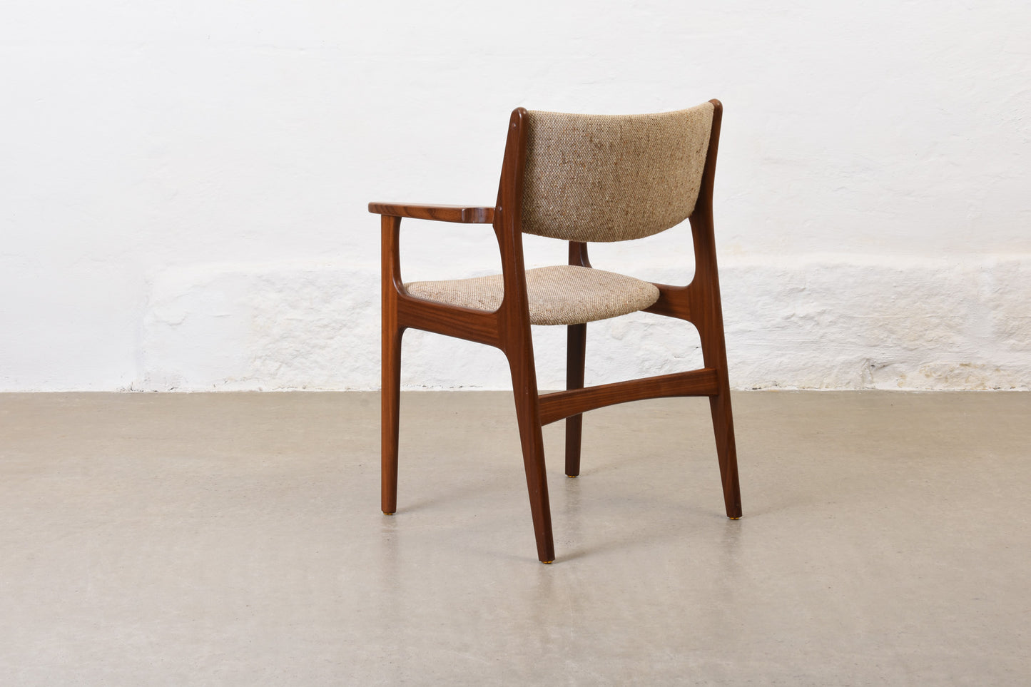 1960s mahogany + wool armchair
