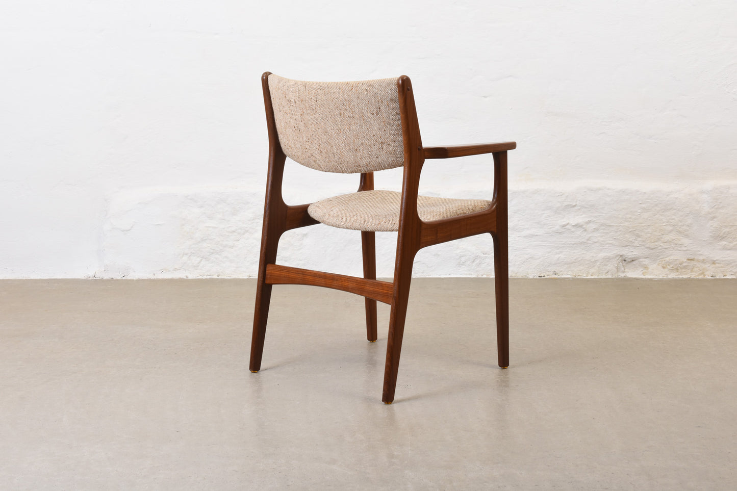 1960s mahogany + wool armchair