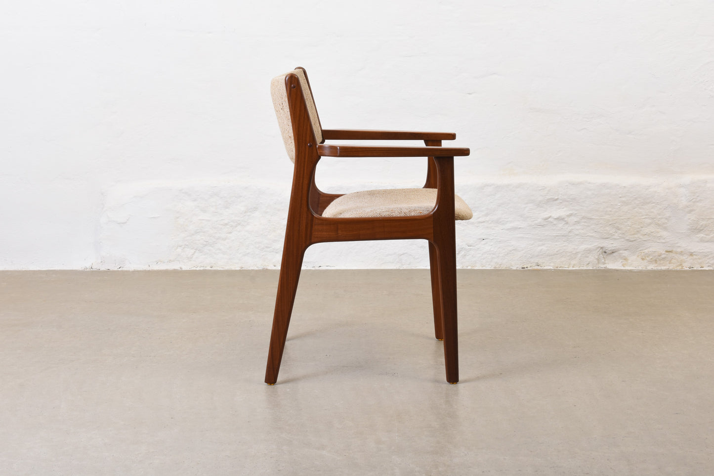 1960s mahogany + wool armchair