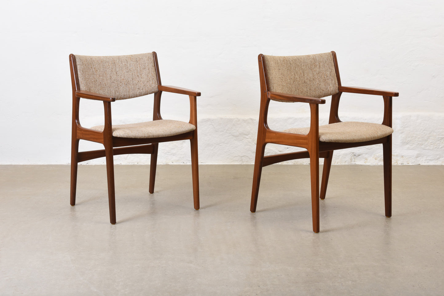 1960s mahogany + wool armchair