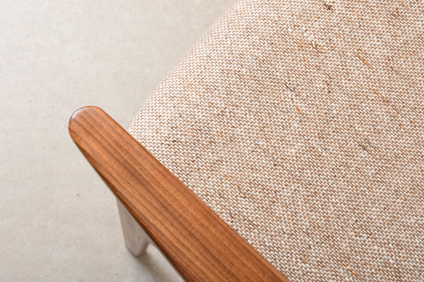 1960s mahogany + wool armchair