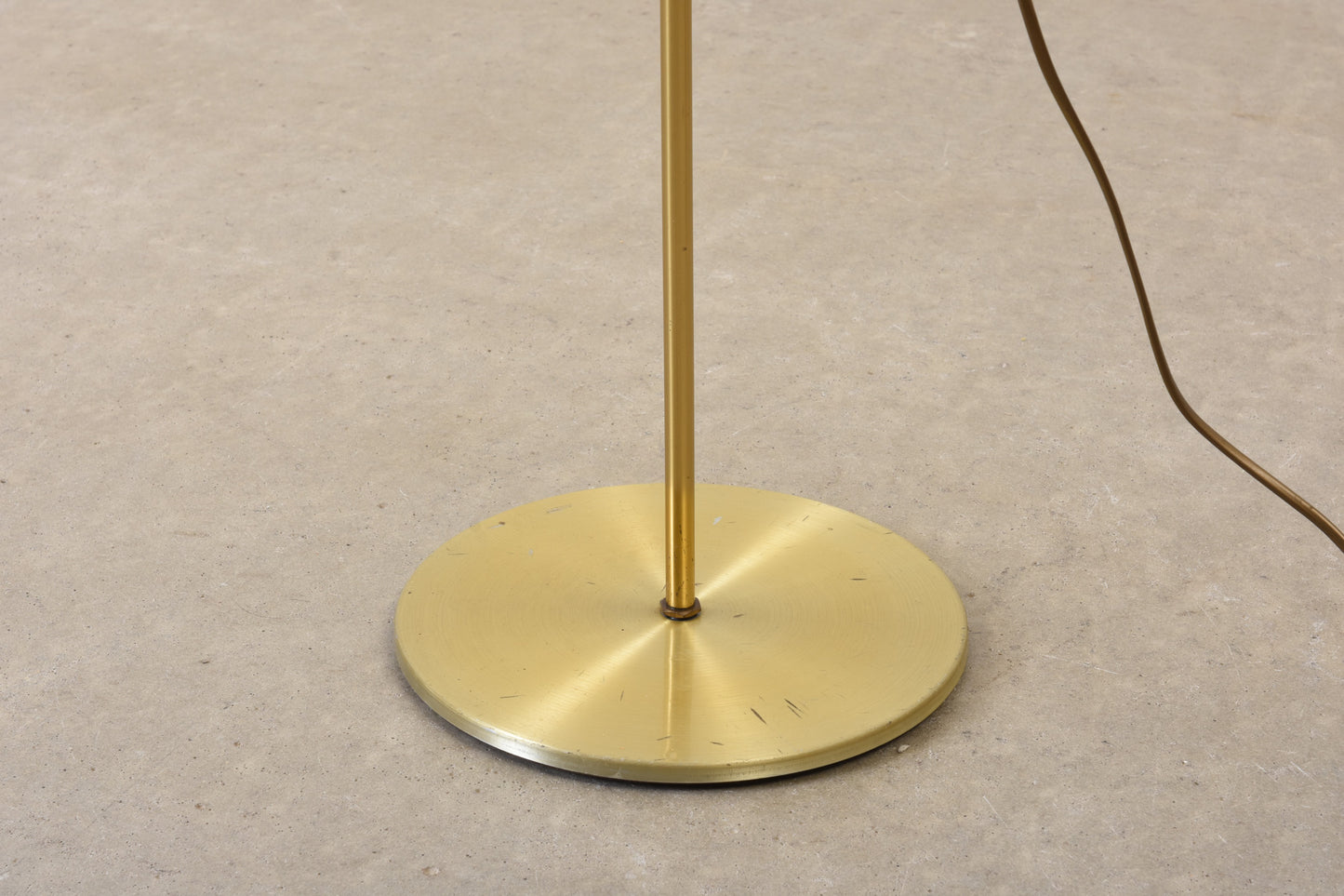 1960s brass floor lamp with pleated shade