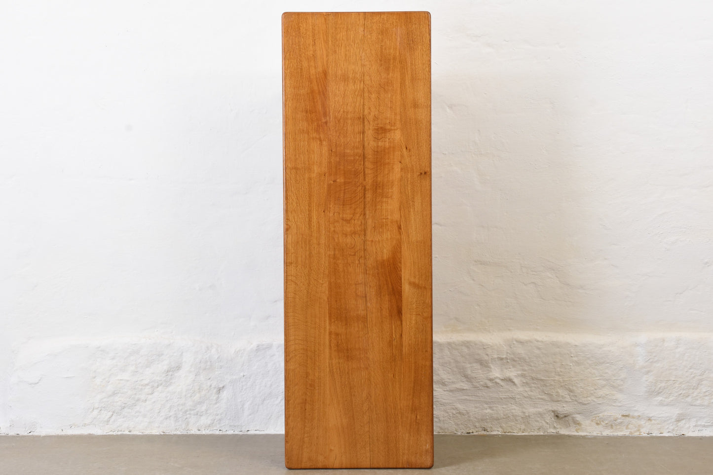 1960s oak coffee with cane magazine shelf