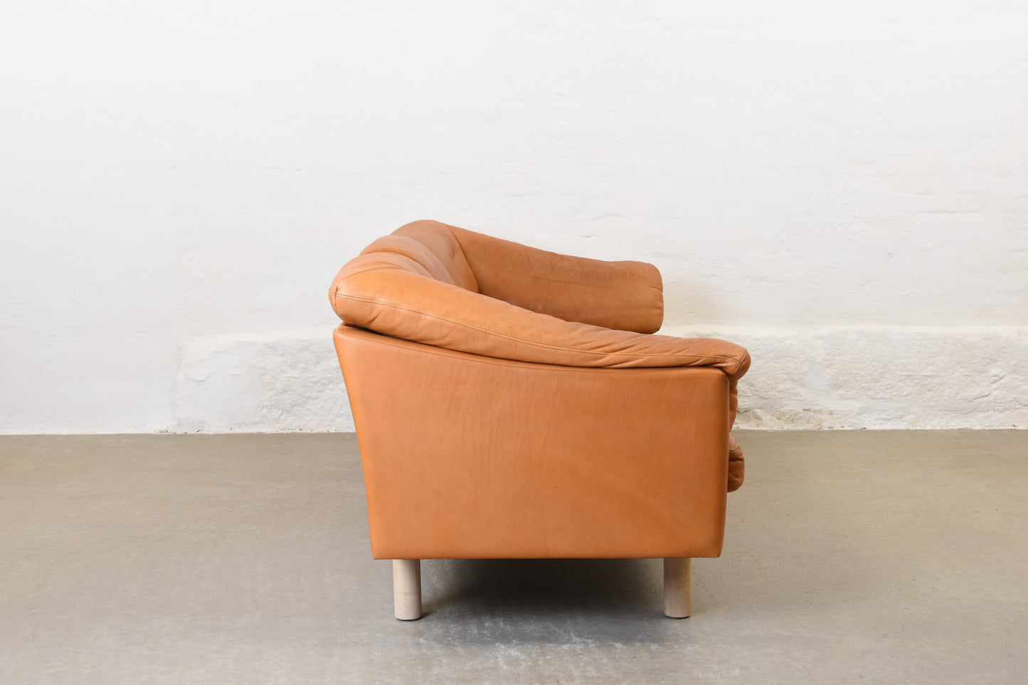 1980s Danish leather three seater