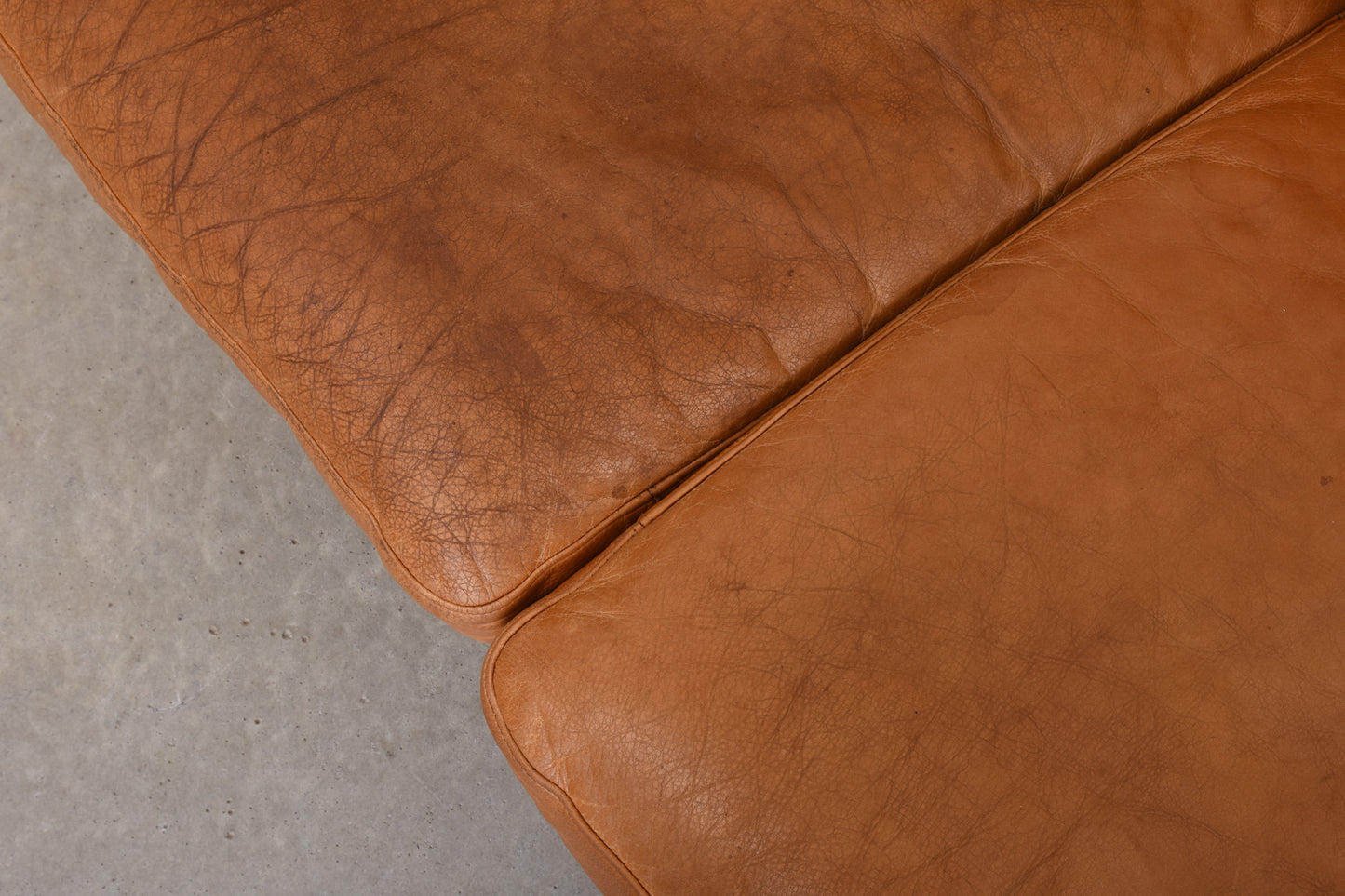 1980s Danish leather three seater