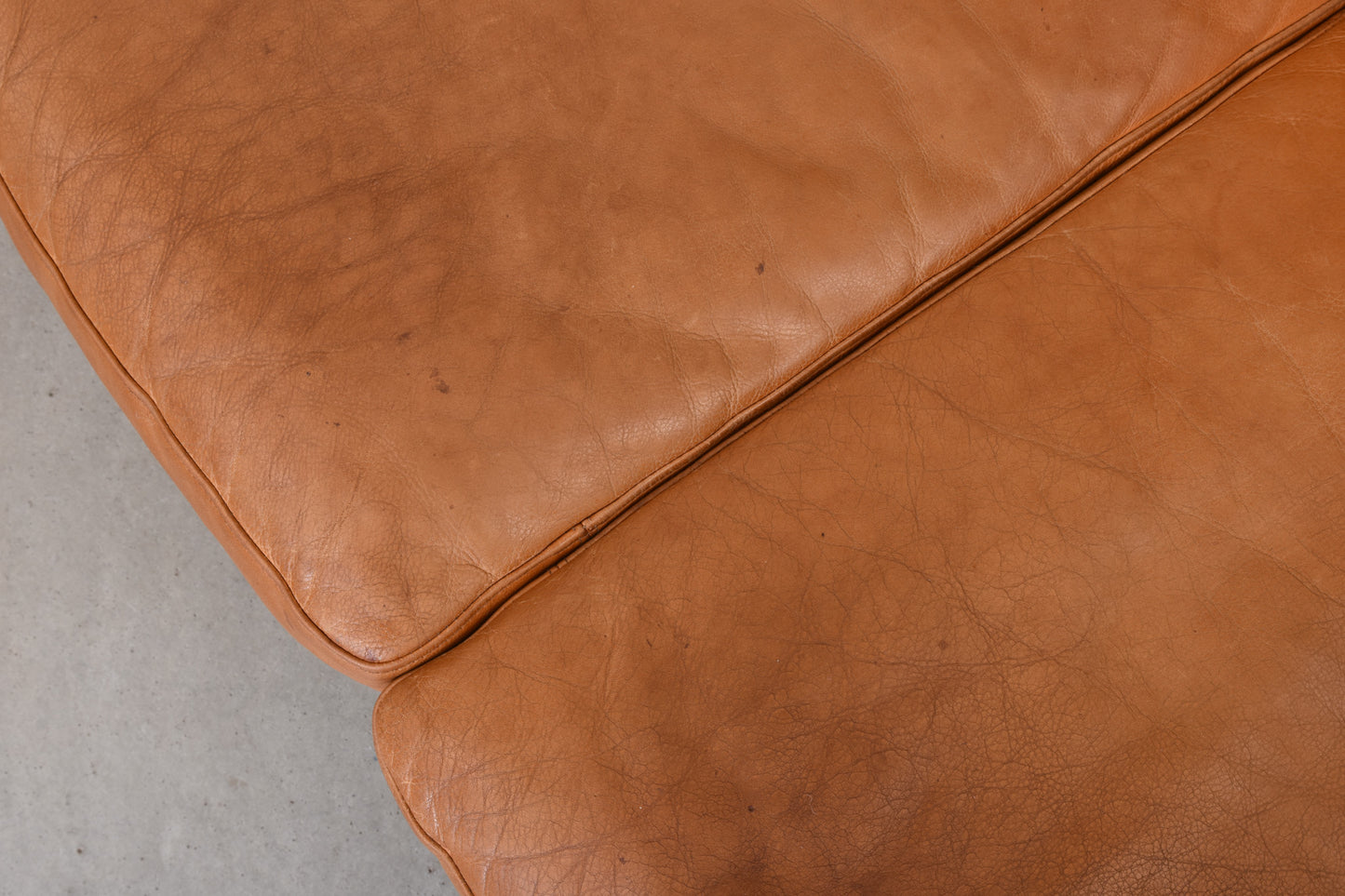 1980s Danish leather three seater