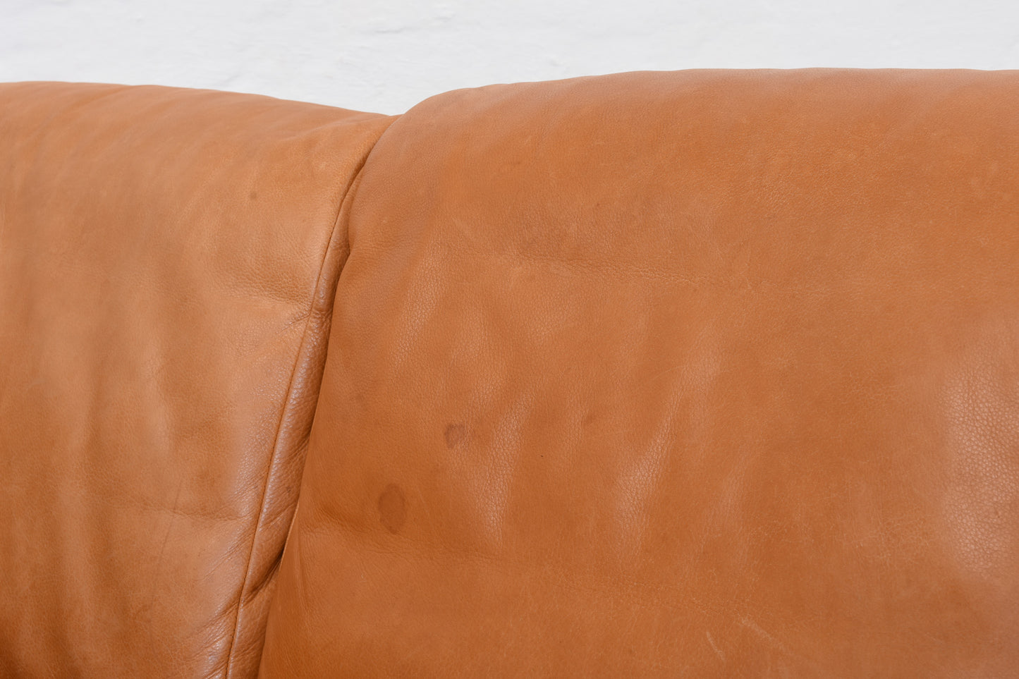 1980s Danish leather three seater