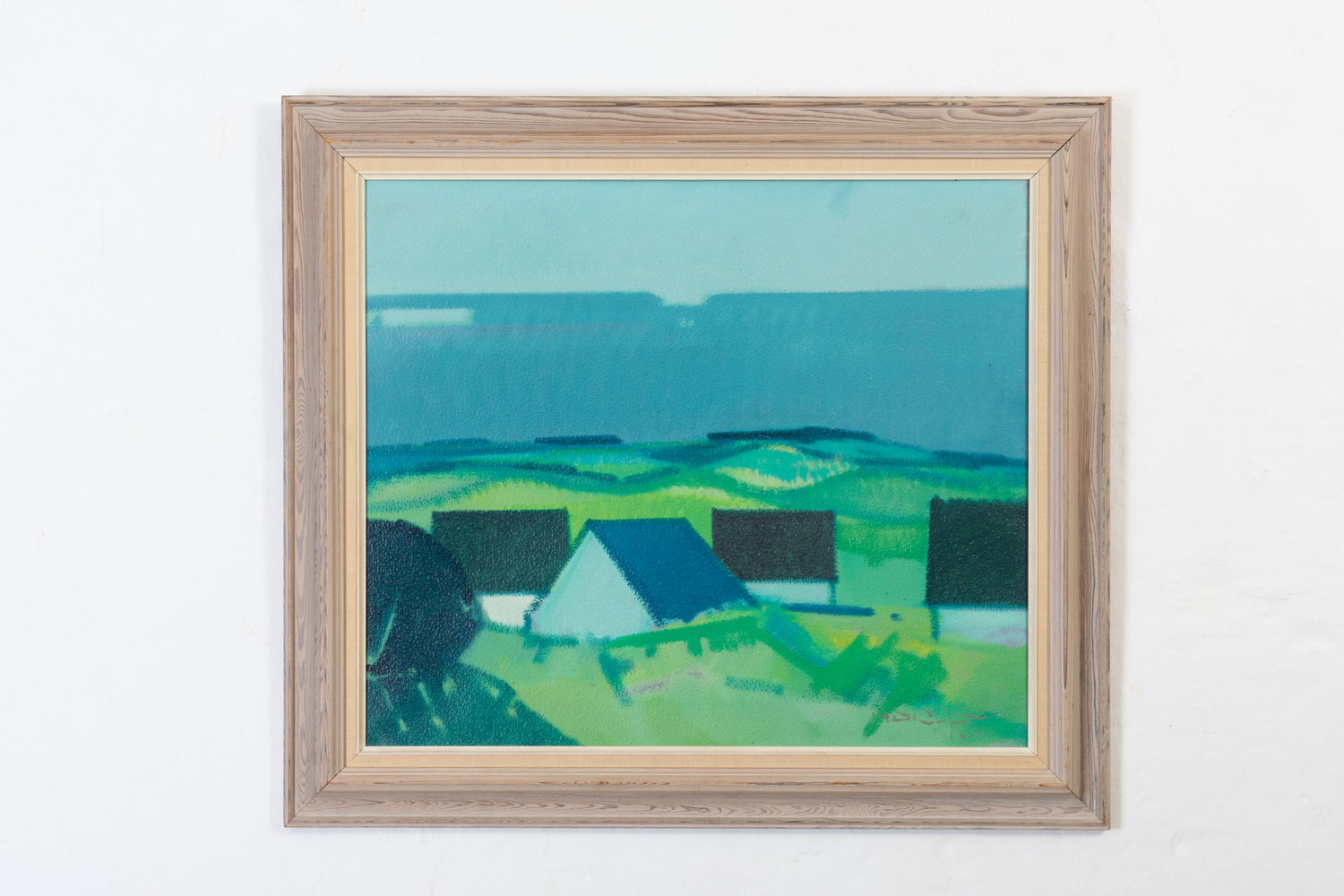 Landscape oil painting by unknown - 86W cm