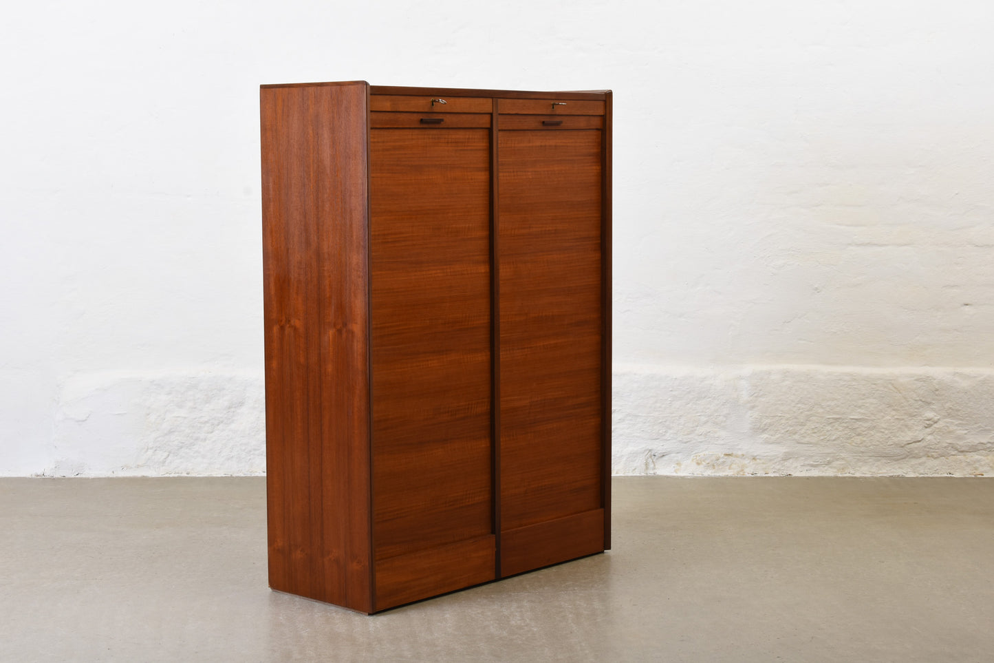 1960s double-fronted archive cabinet in teak